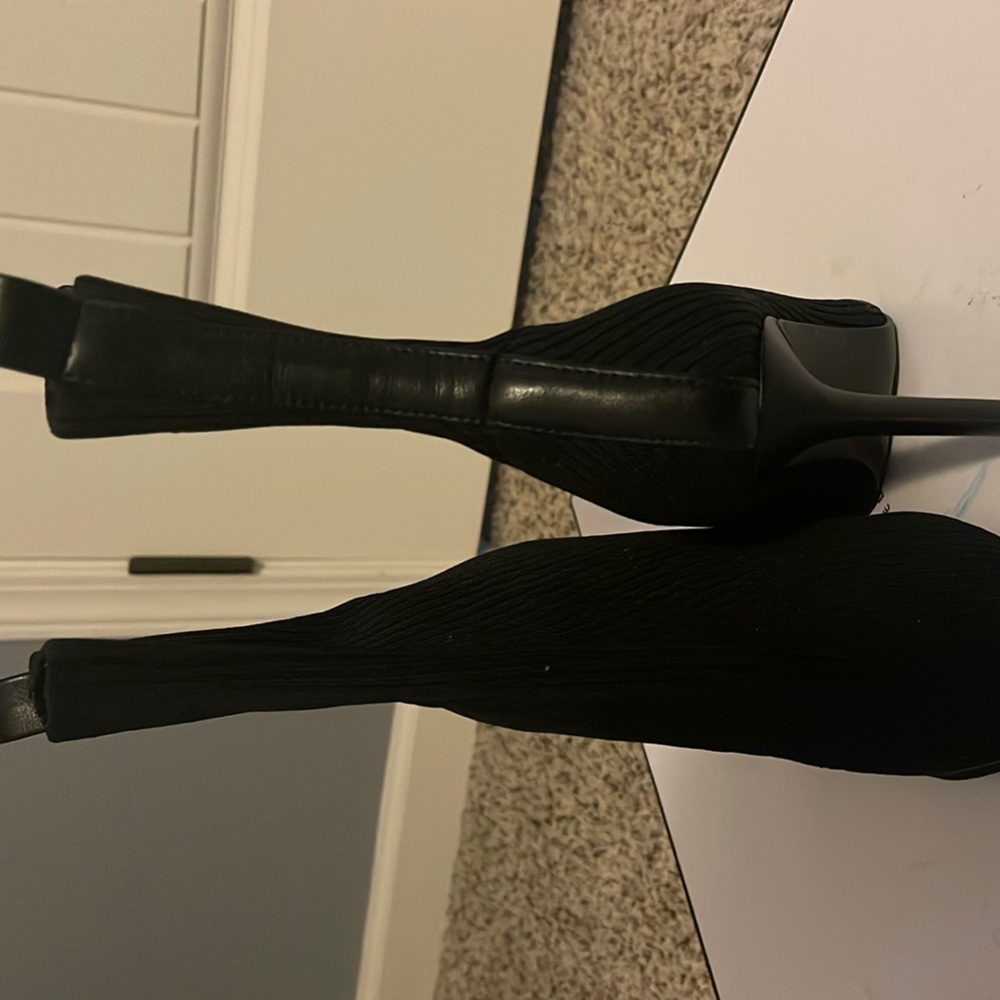 Black, high heel booties